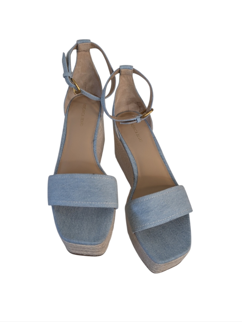 Veronica Beard Gianna denim espadrille wedge sandals.... Size 10 - Picture 6 of 10